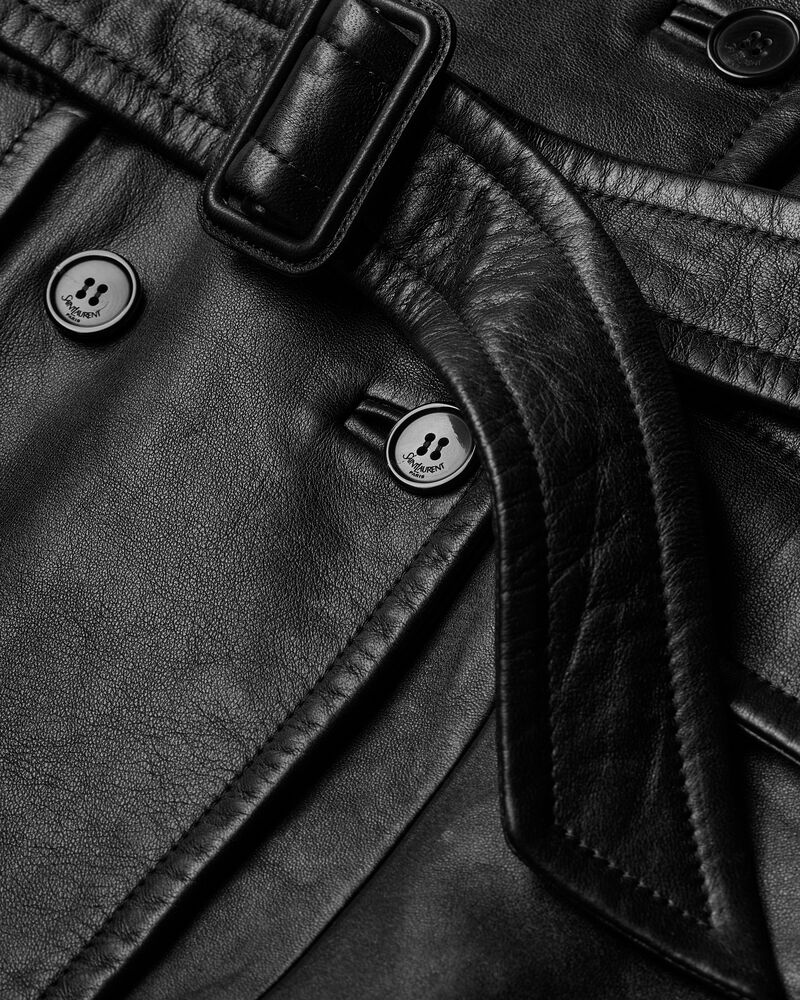 belted jacket in lambskin