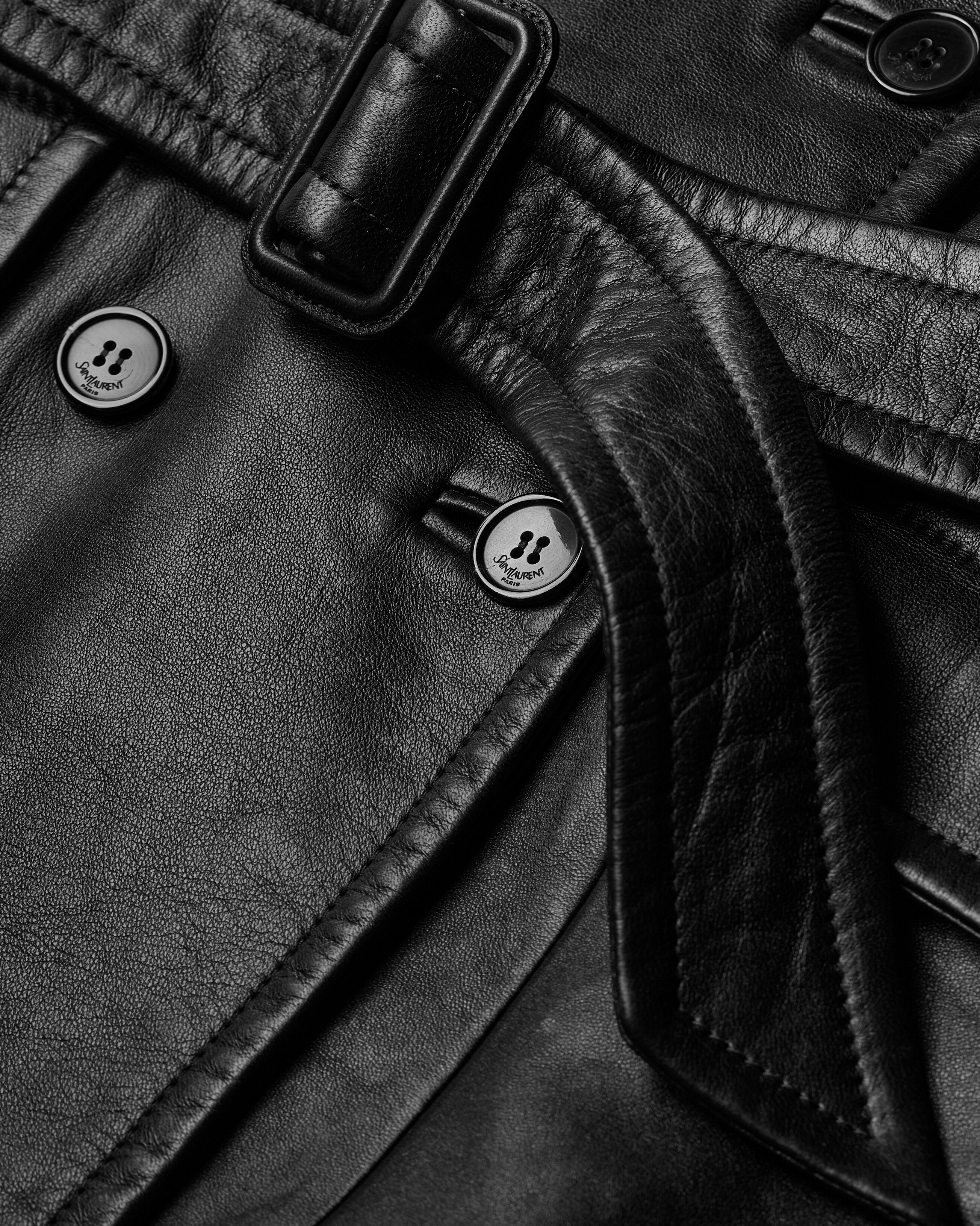 belted jacket in lambskin
