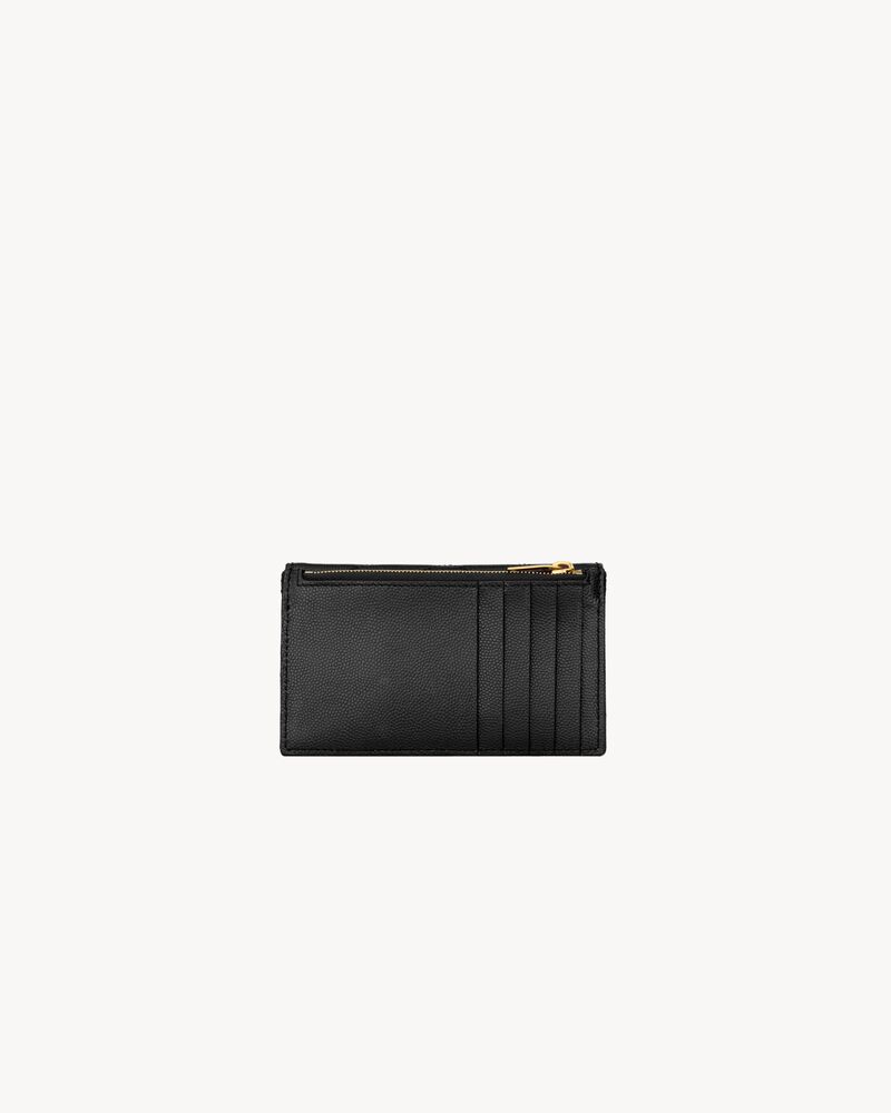 CASSANDRE MATELASSÉ FRAGMENTS FLAP CARD CASE IN GRAIN DE POUDRE LEATHER