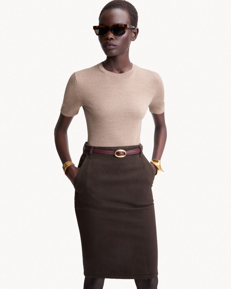 short-sleeve top in silk