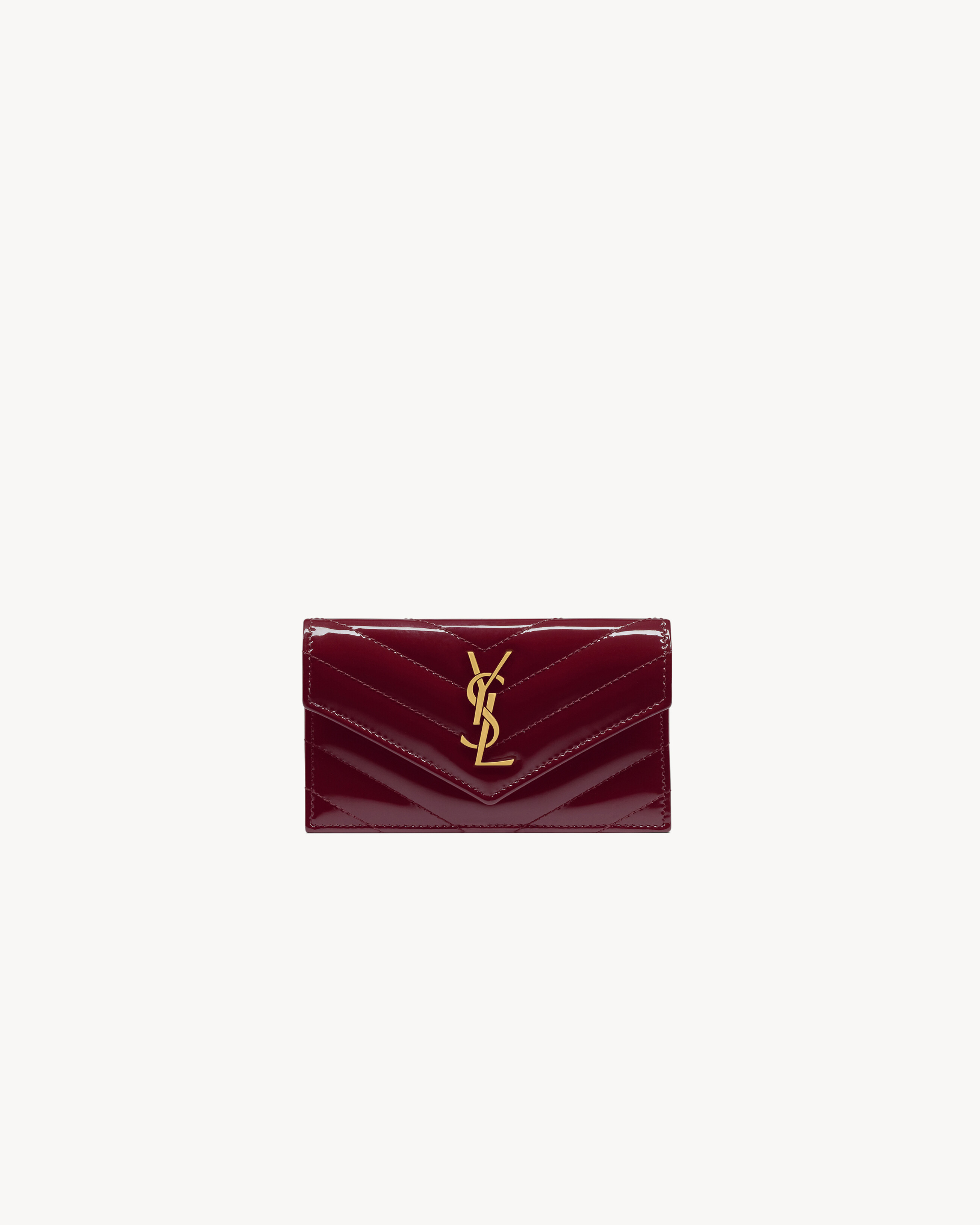 CASSANDRE MATELASSÉ FRAGMENTS flap card case in patent leather