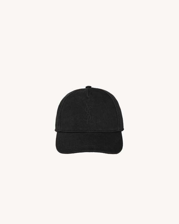CASSANDRE cap in cotton denim twill in Black | Saint Laurent | YSL