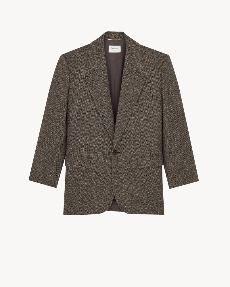 single-breasted jacket in herringbone wool
