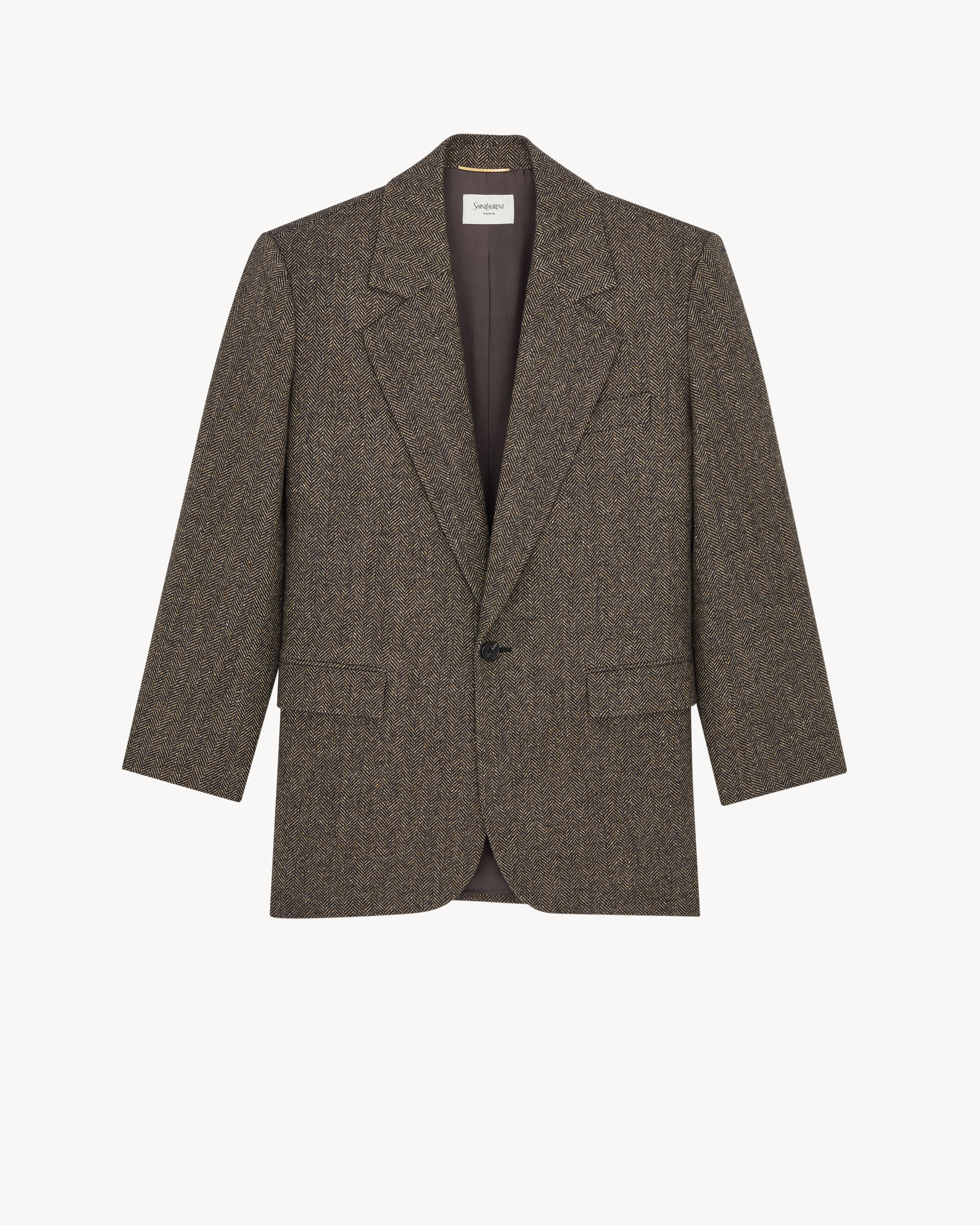 single-breasted jacket in herringbone wool