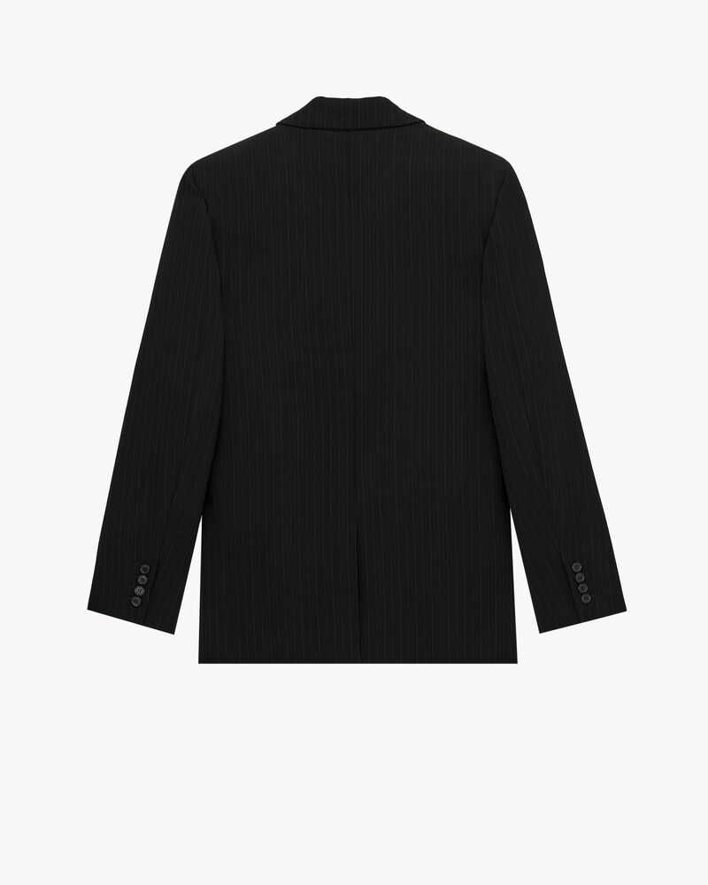 double-breasted jacket in chalk-stripe wool mélange