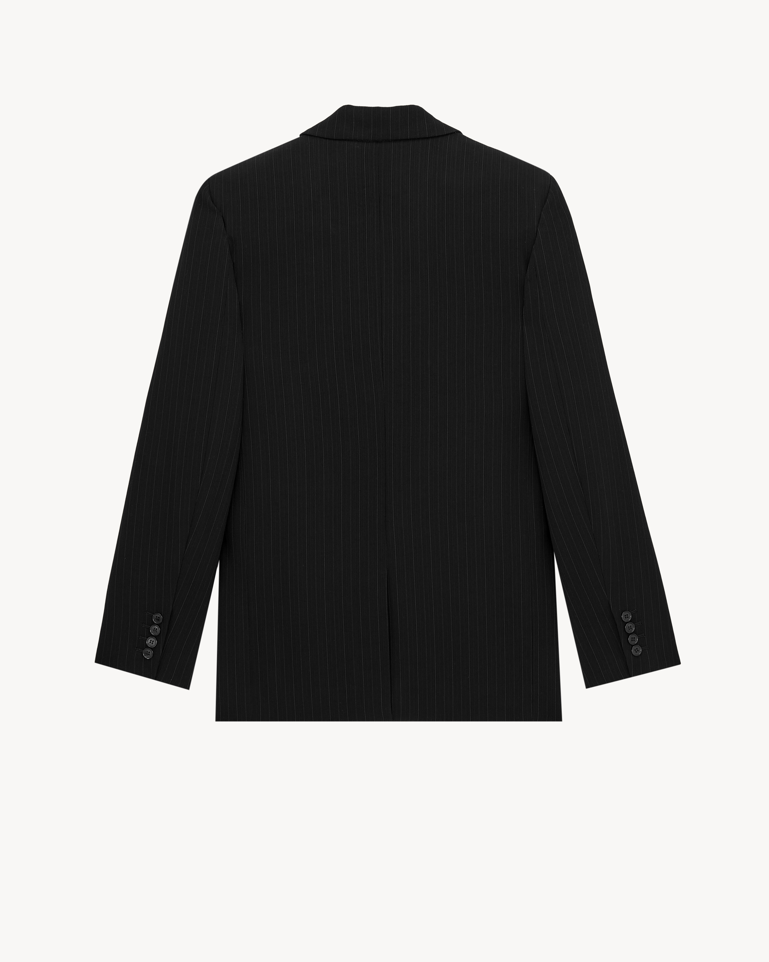 double-breasted jacket in chalk-stripe wool mélange