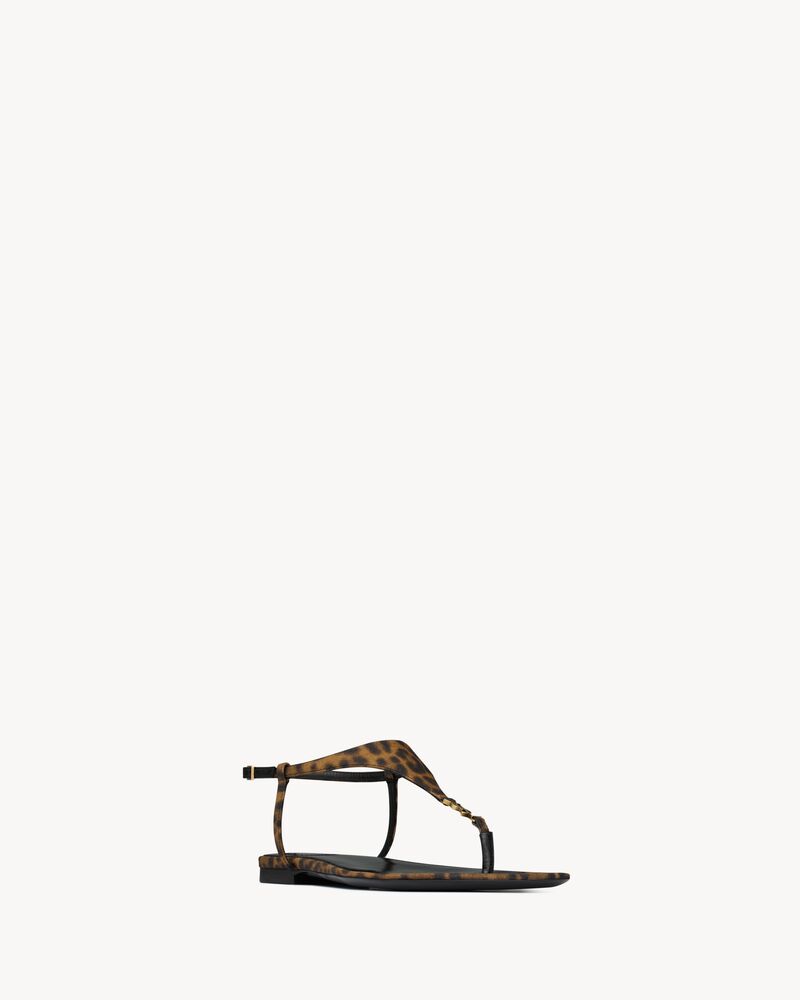 CASSANDRA sandals in leopard grosgrain