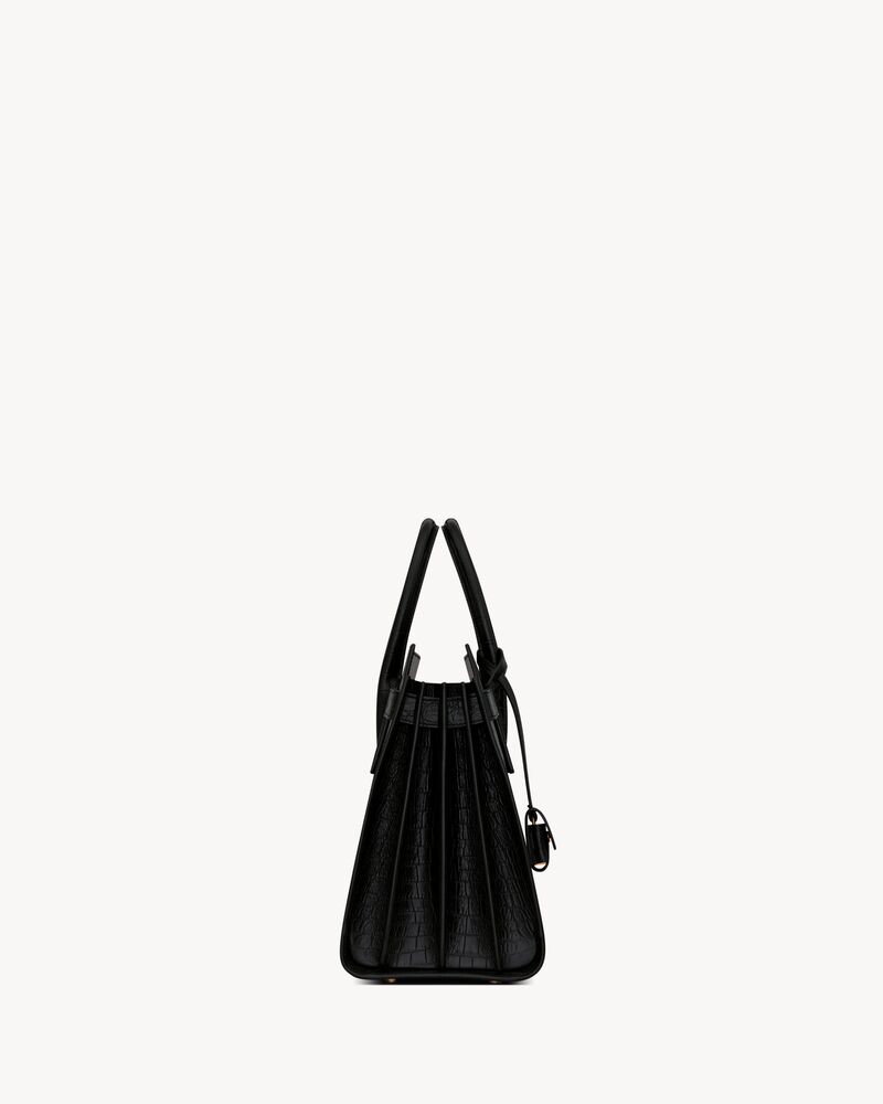 SAC DE JOUR IN CROCODILE-EMBOSSED LEATHER – SMALL