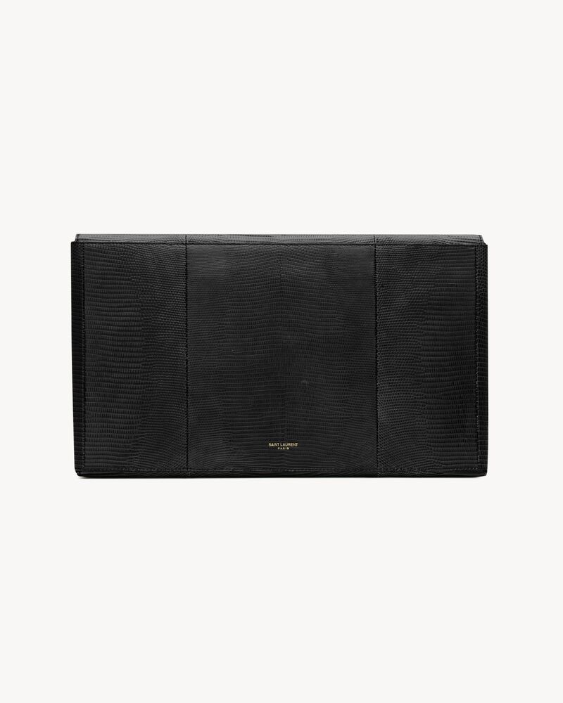 LETTER large pouch in lizard