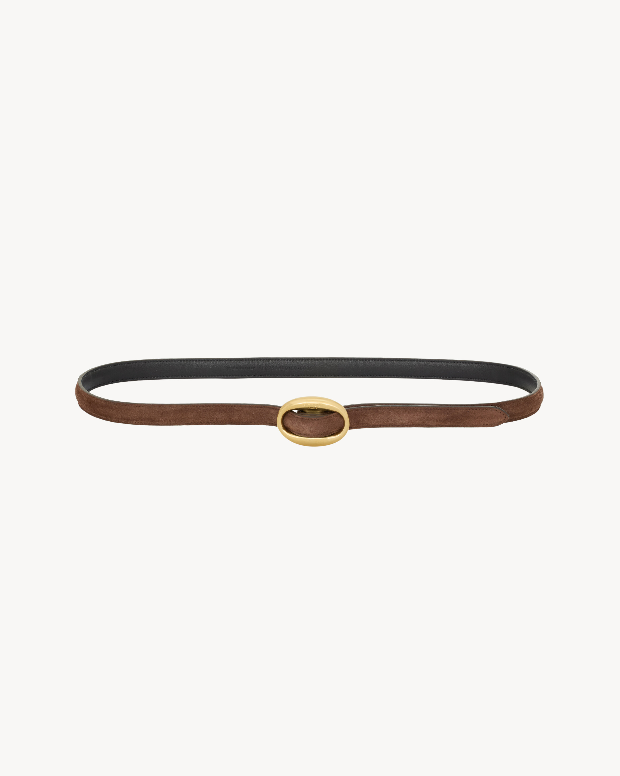 oval buckle thin belt in suede