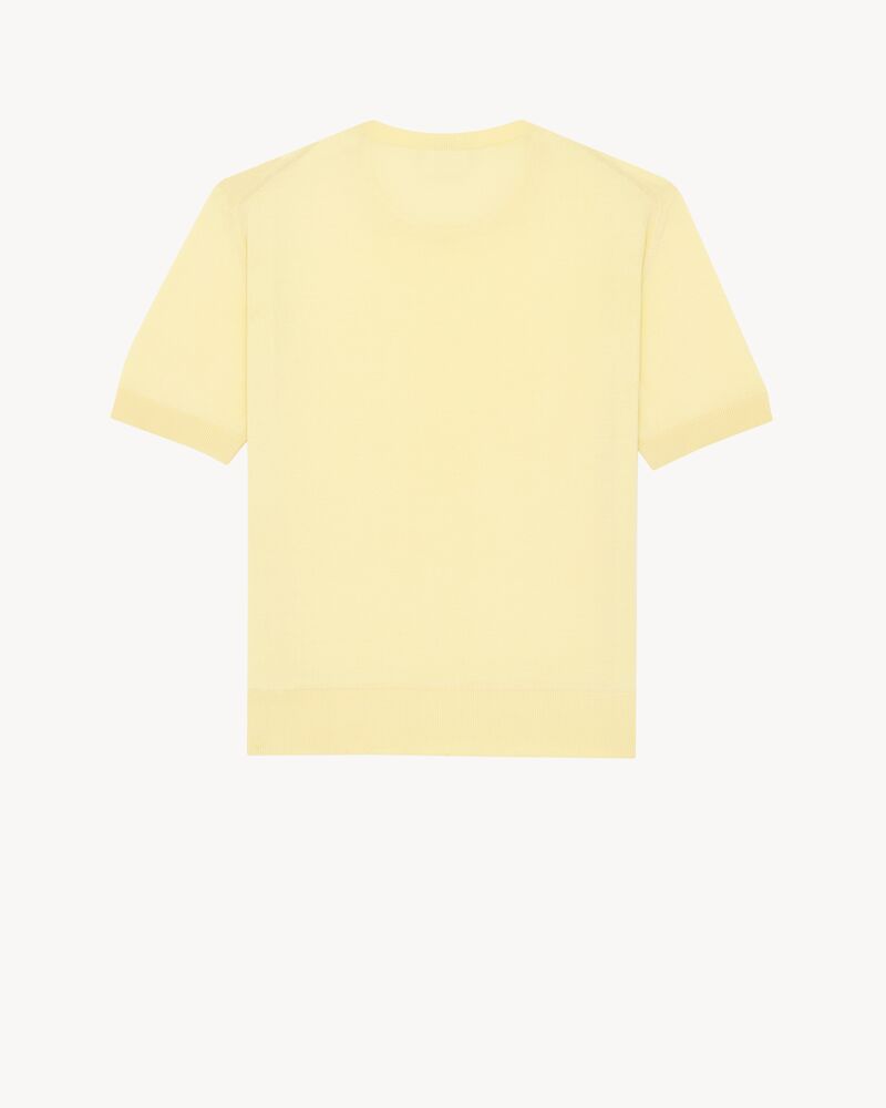 crewneck T-shirt in cashmere, wool, and silk