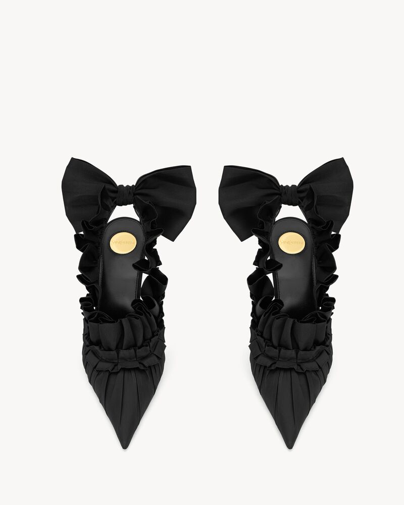 MADELEINE slingback pumps in silk taffeta and silk organza