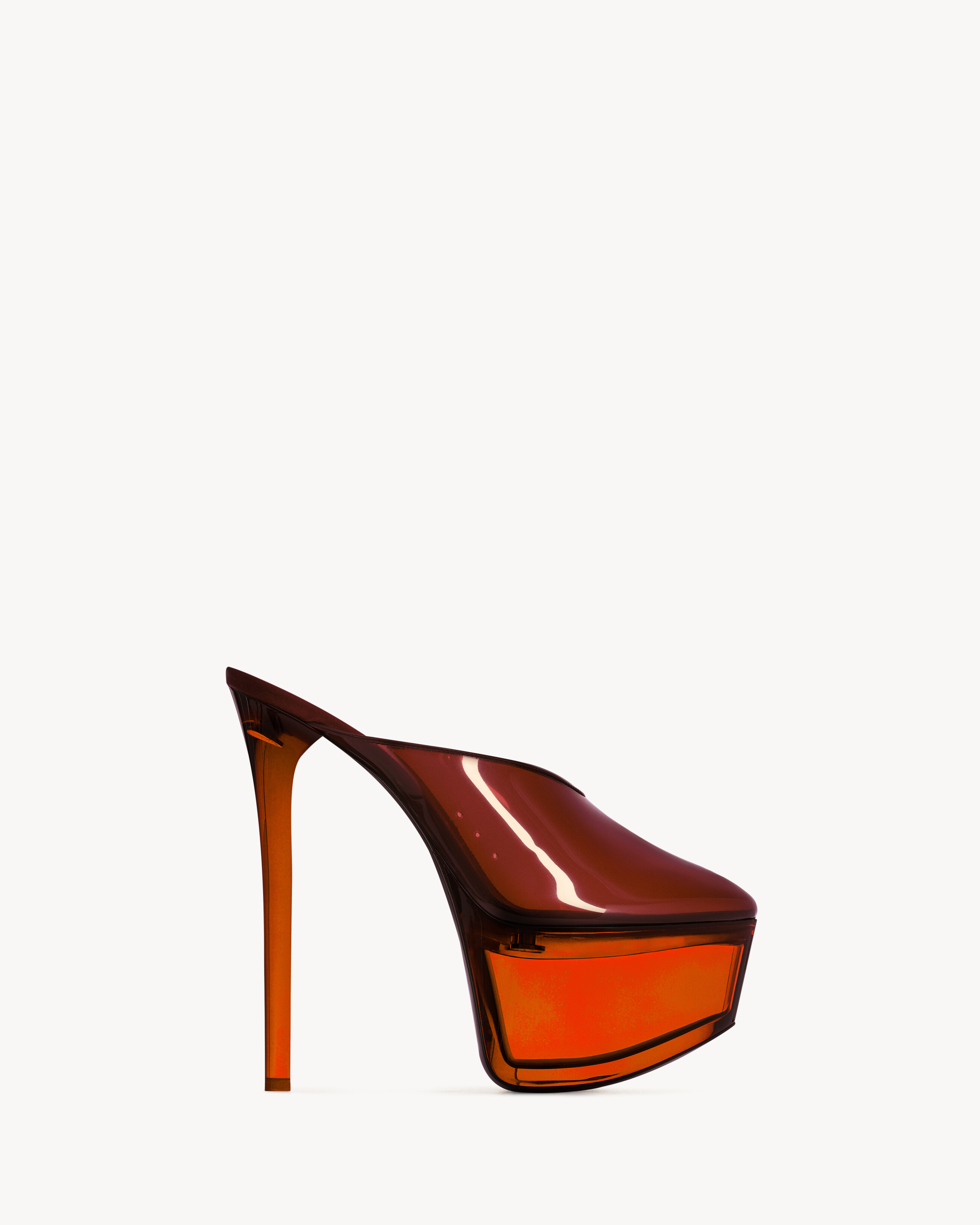 Yves Saint Laurent ミュール ハラコ 23cm WHISKY platform mules in TPU in Bordeaux | Saint Laurent | YSL US