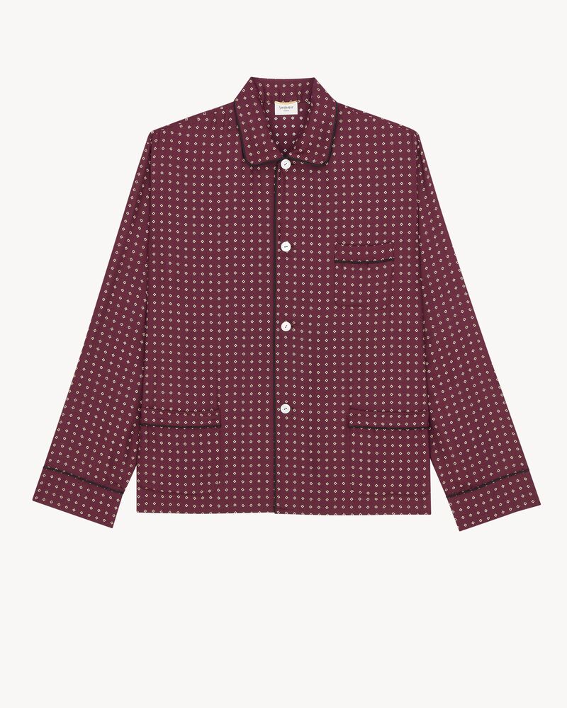 pajama top in diamond silk satin