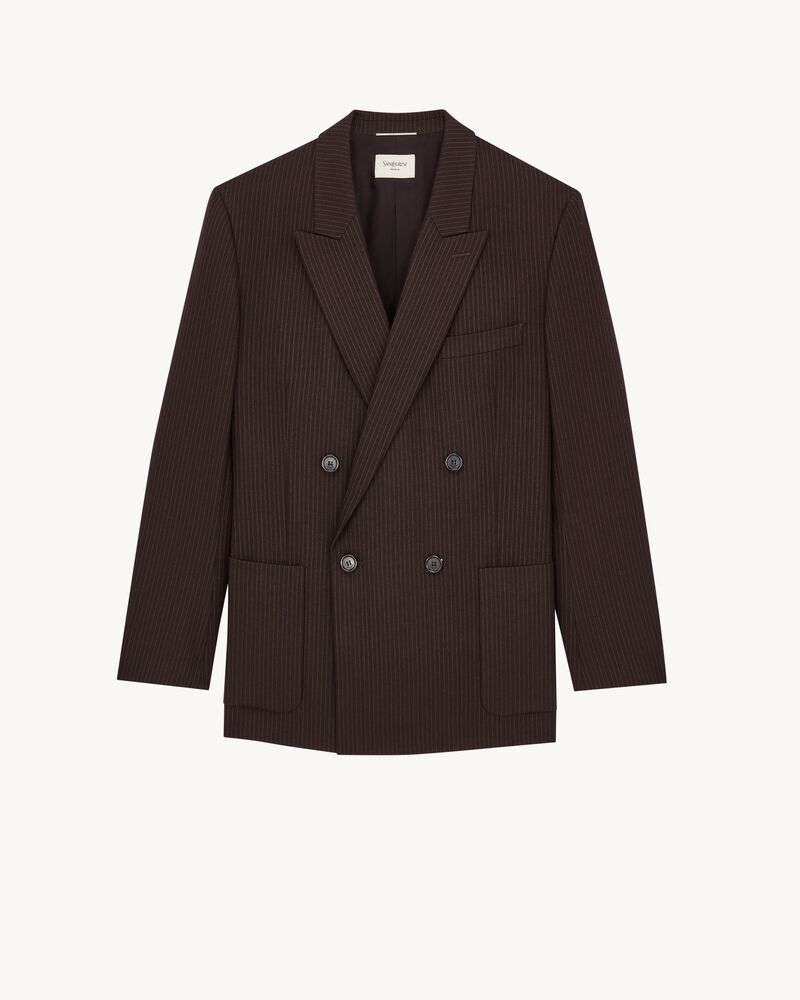 Chaqueta de lana cepillada con motivo de espiga
