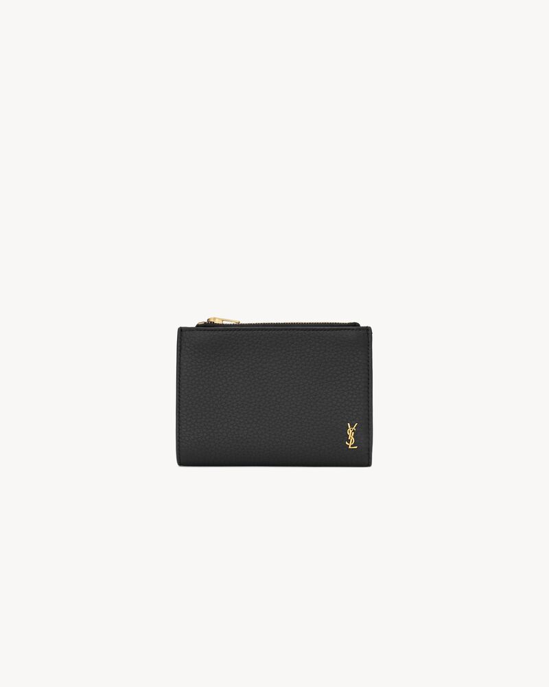 TINY CASSANDRE bi-fold wallet in grained leather