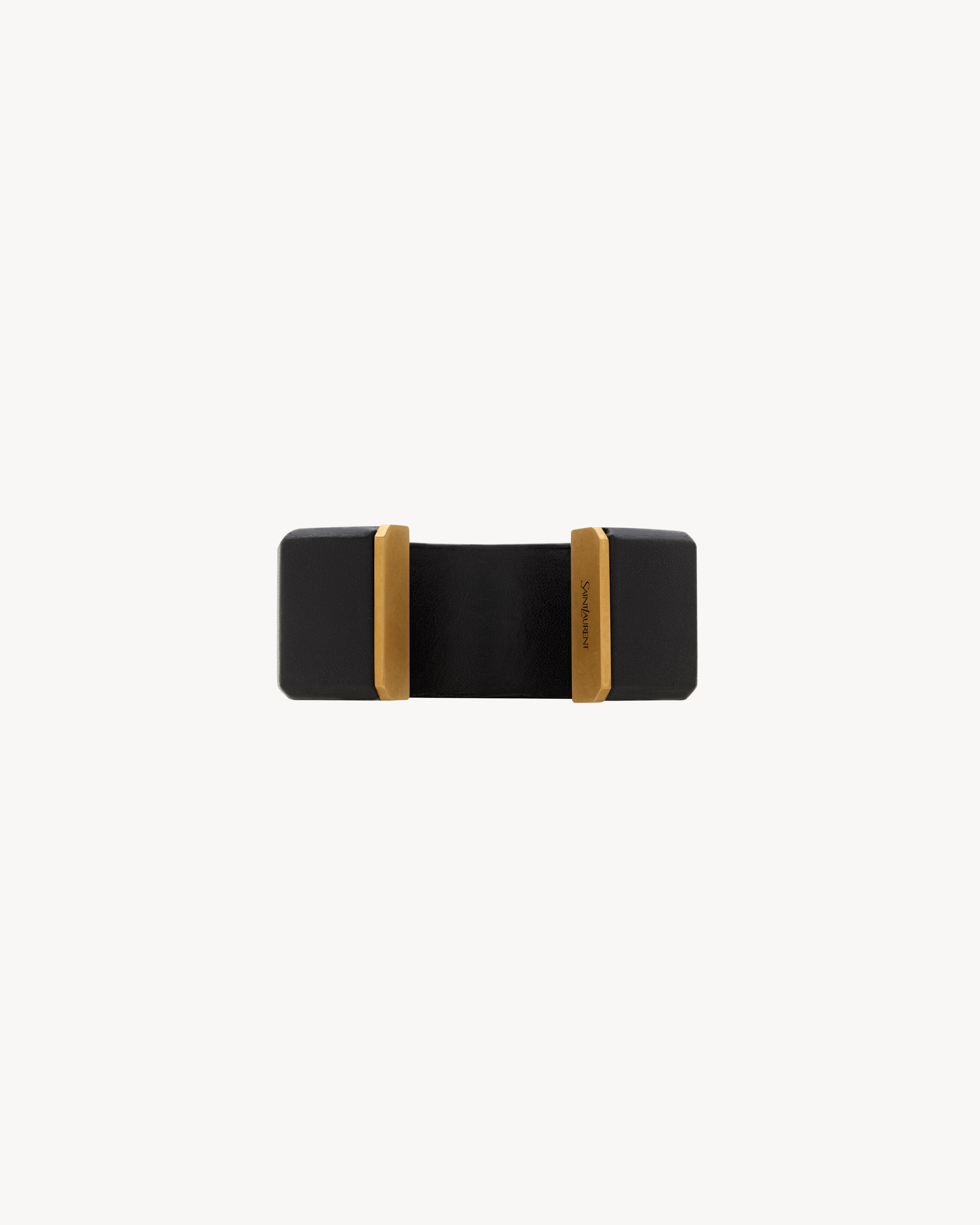 geometric cuff in leather and metal