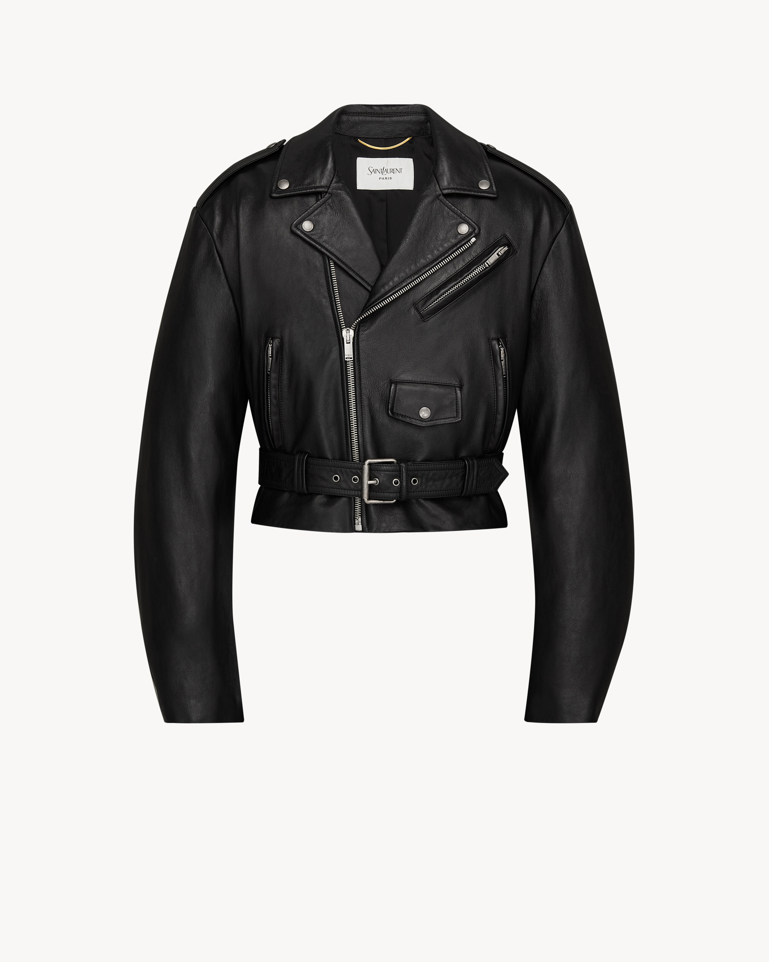 zip biker jacket in lambskin