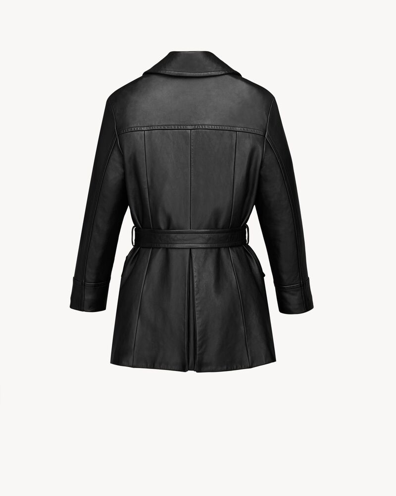 belted jacket in lambskin