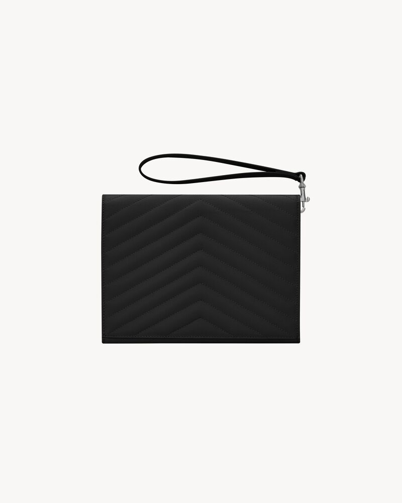 CASSANDRE Cartera de mano de piel acolchada y repujada grain de poudre