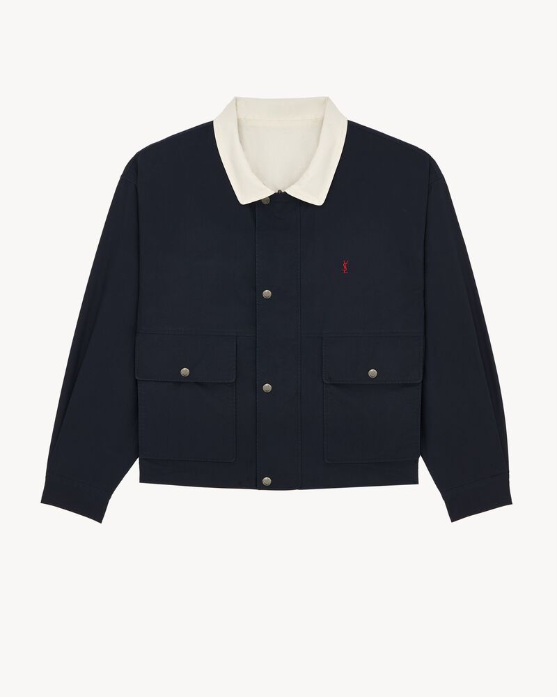 CASSANDRE reversible jacket in brushed cotton canvas