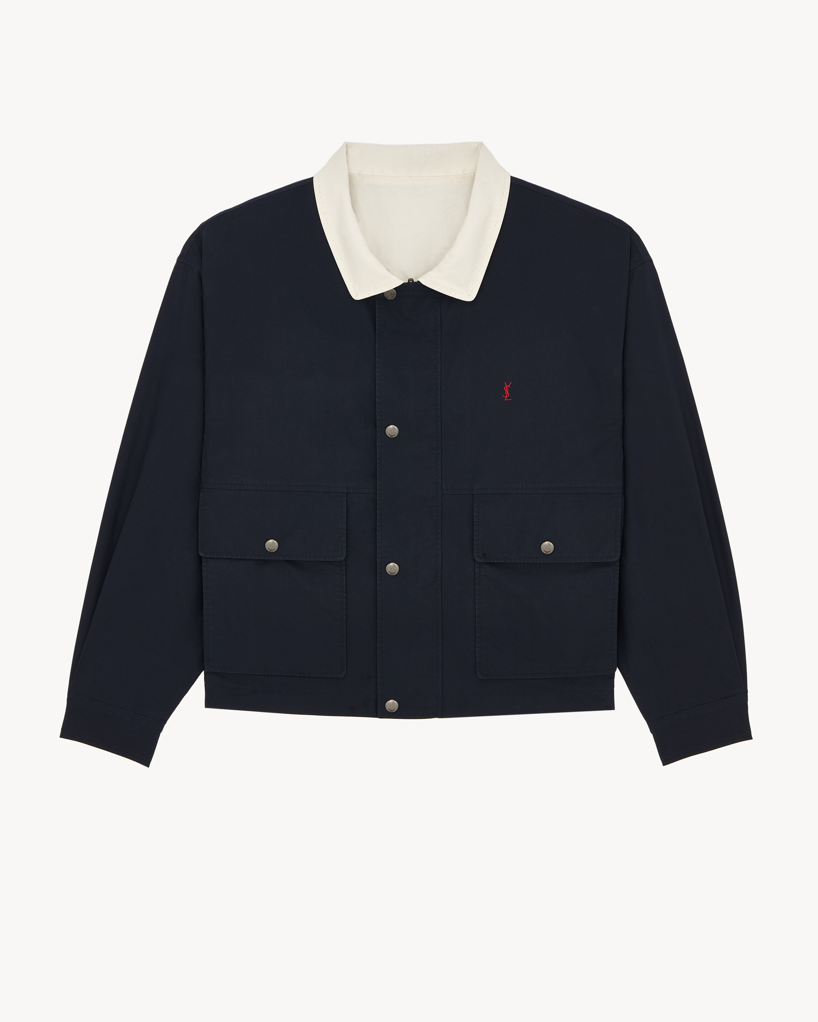 CASSANDRE reversible jacket in brushed cotton canvas