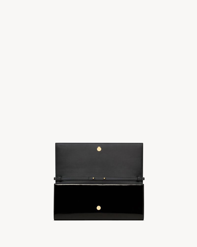 bolsa clutch KATE em couro envernizado