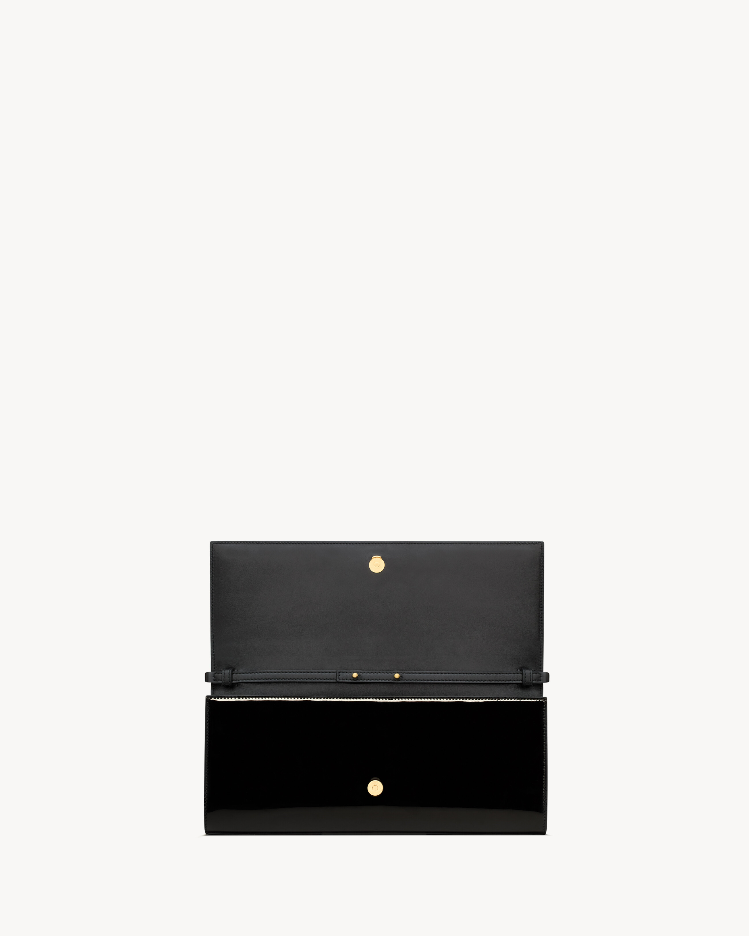 bolsa clutch KATE em couro envernizado