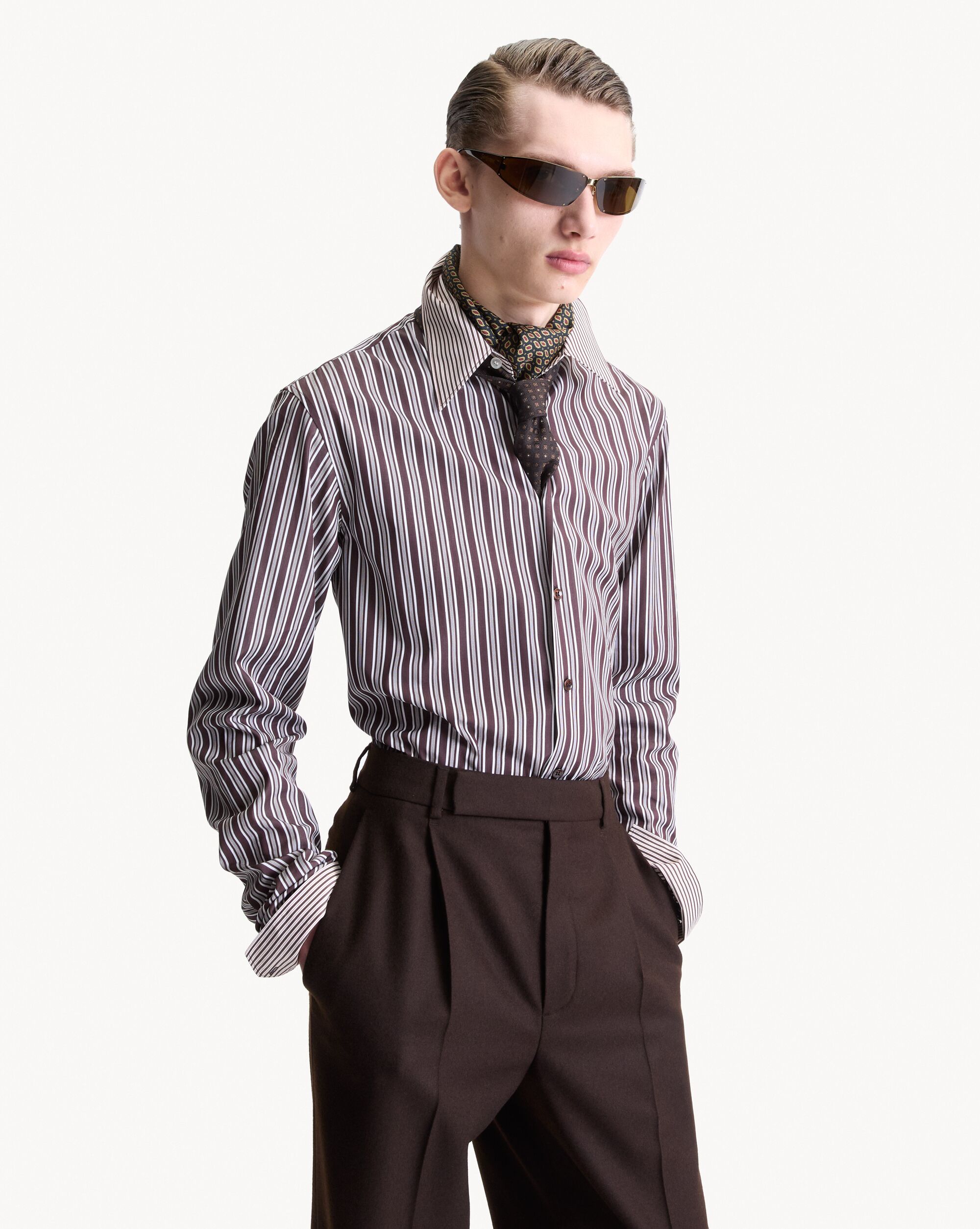 winchester shirt in striped cotton poplin