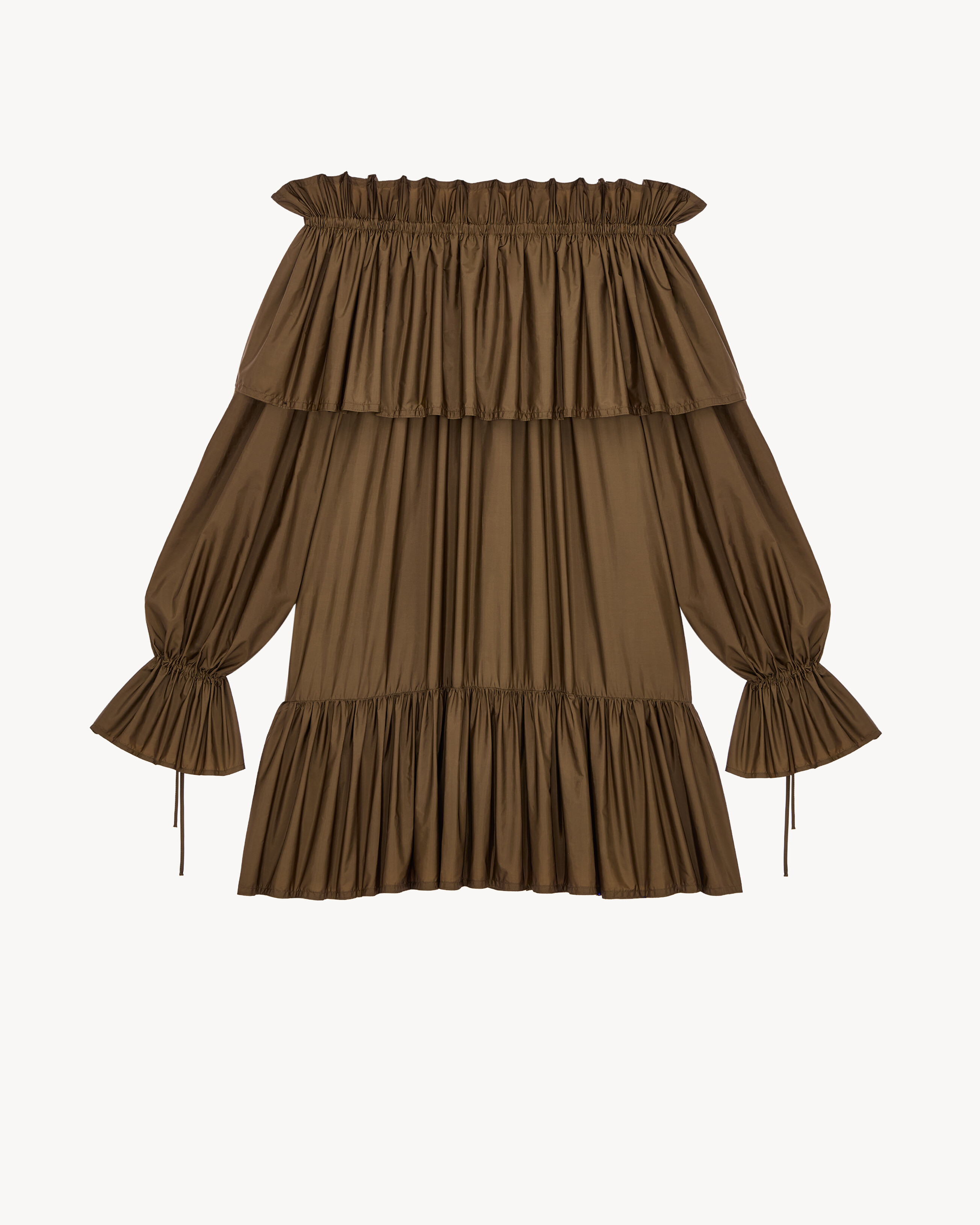 ruffled dress in nylon poplin