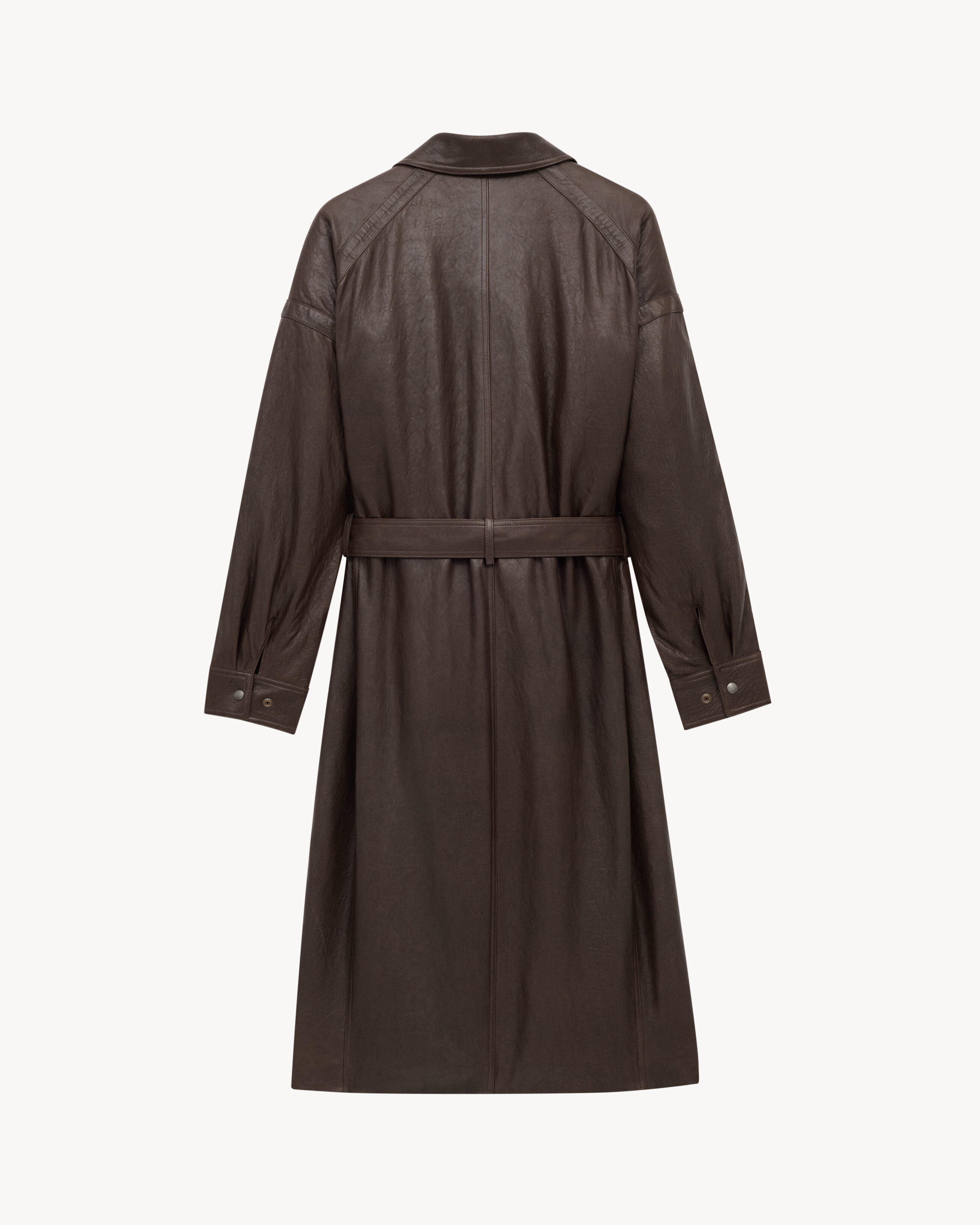 long coat in bubbled lambskin