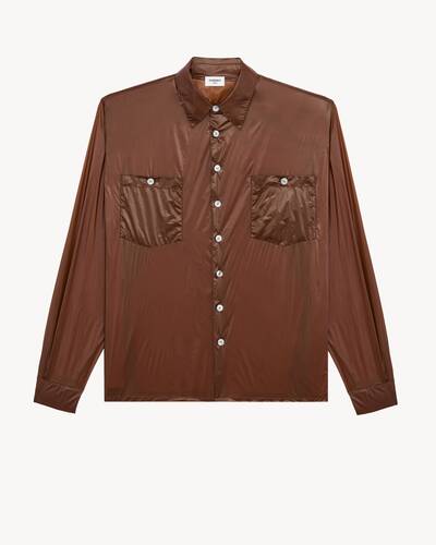 シャツ（タフタ） ブラウン | Saint Laurent | YSL JA-JP