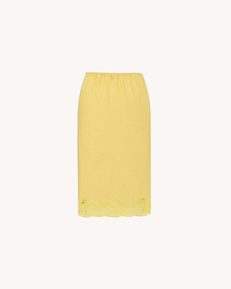 laced half-slip skirt in cotton and silk