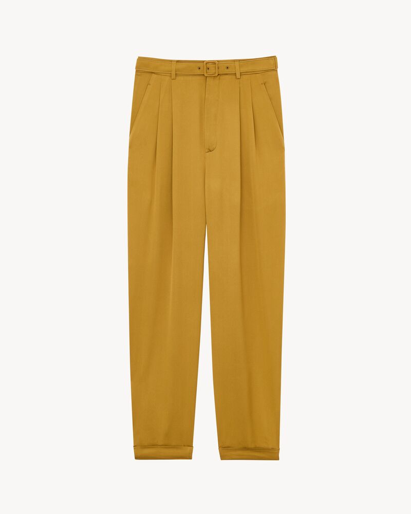 slim-fit pants in silk duchess satin