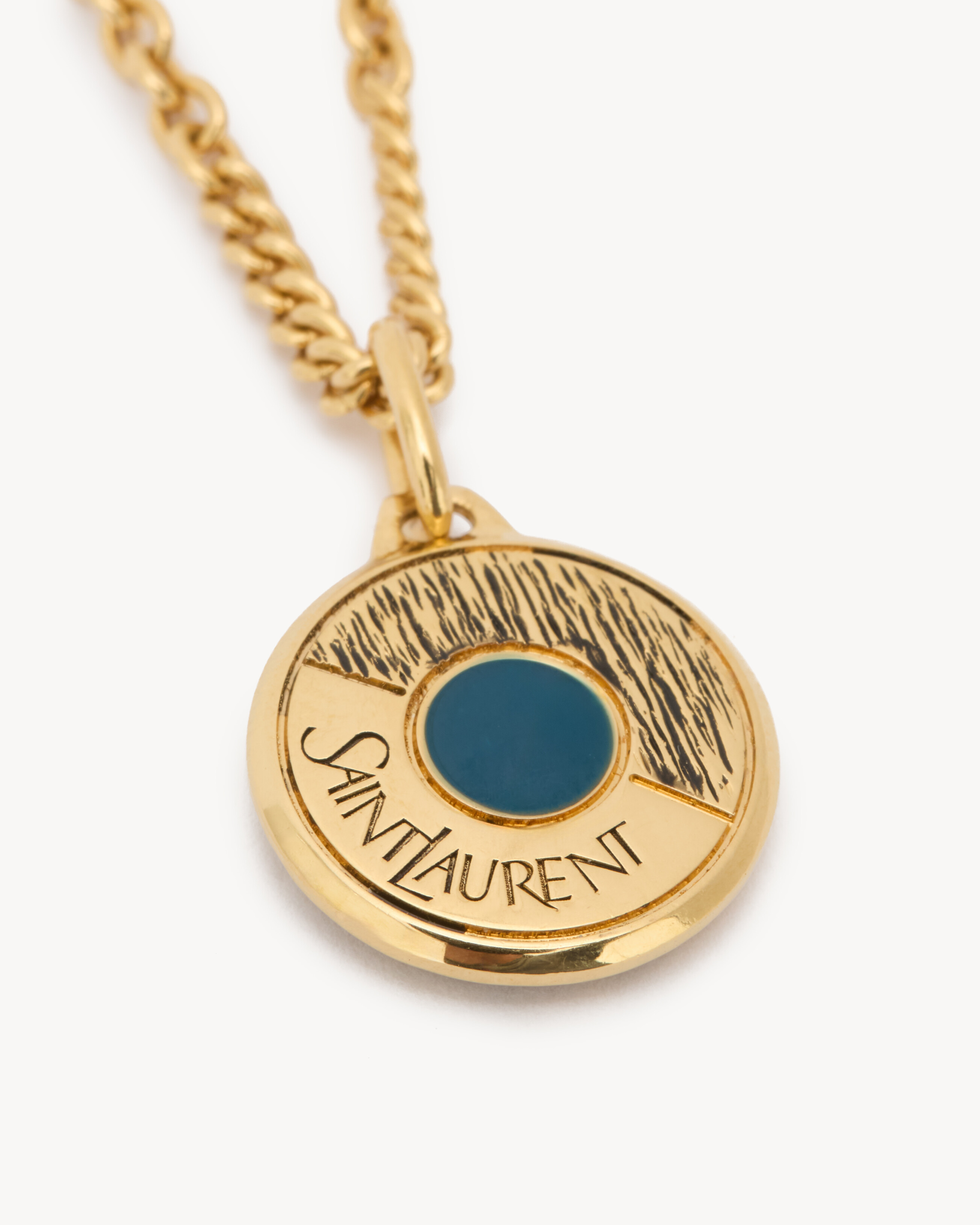 SAINT LAURENT medallion necklace in metal