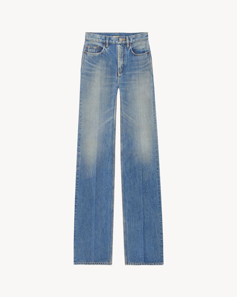 YVES flared jeans in midi blue denim