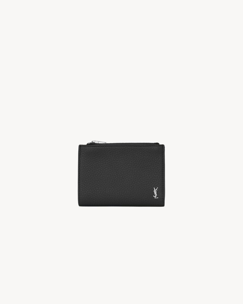 TINY CASSANDRE bi-fold wallet in grained leather