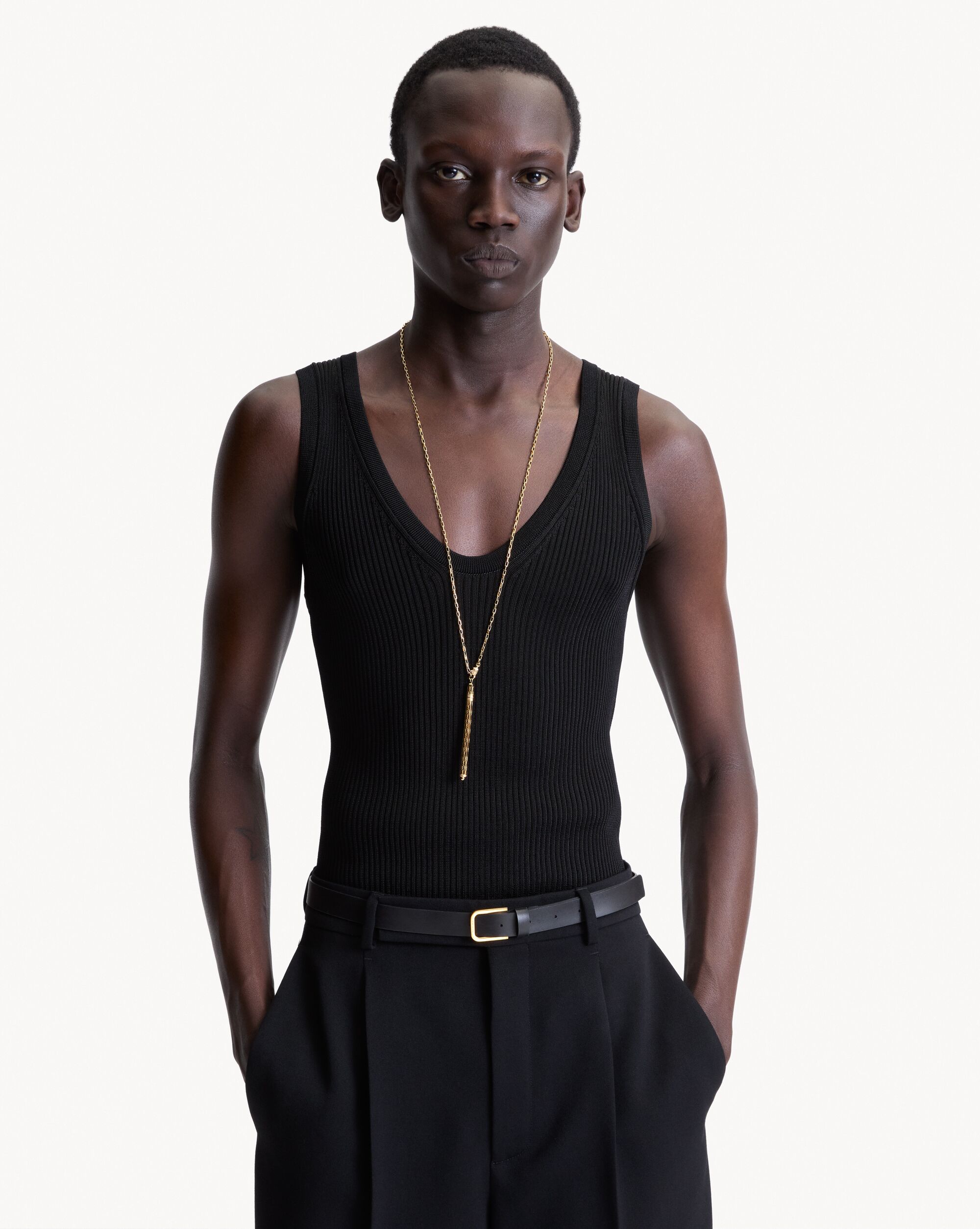 CASSANDRE cocktail stirrer necklace in metal