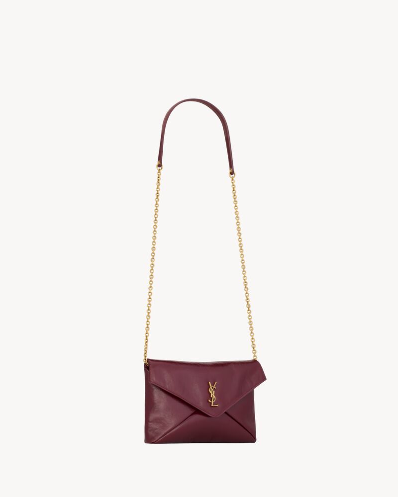 CASSANDRE small chain pouch in shiny leather in Red | Saint