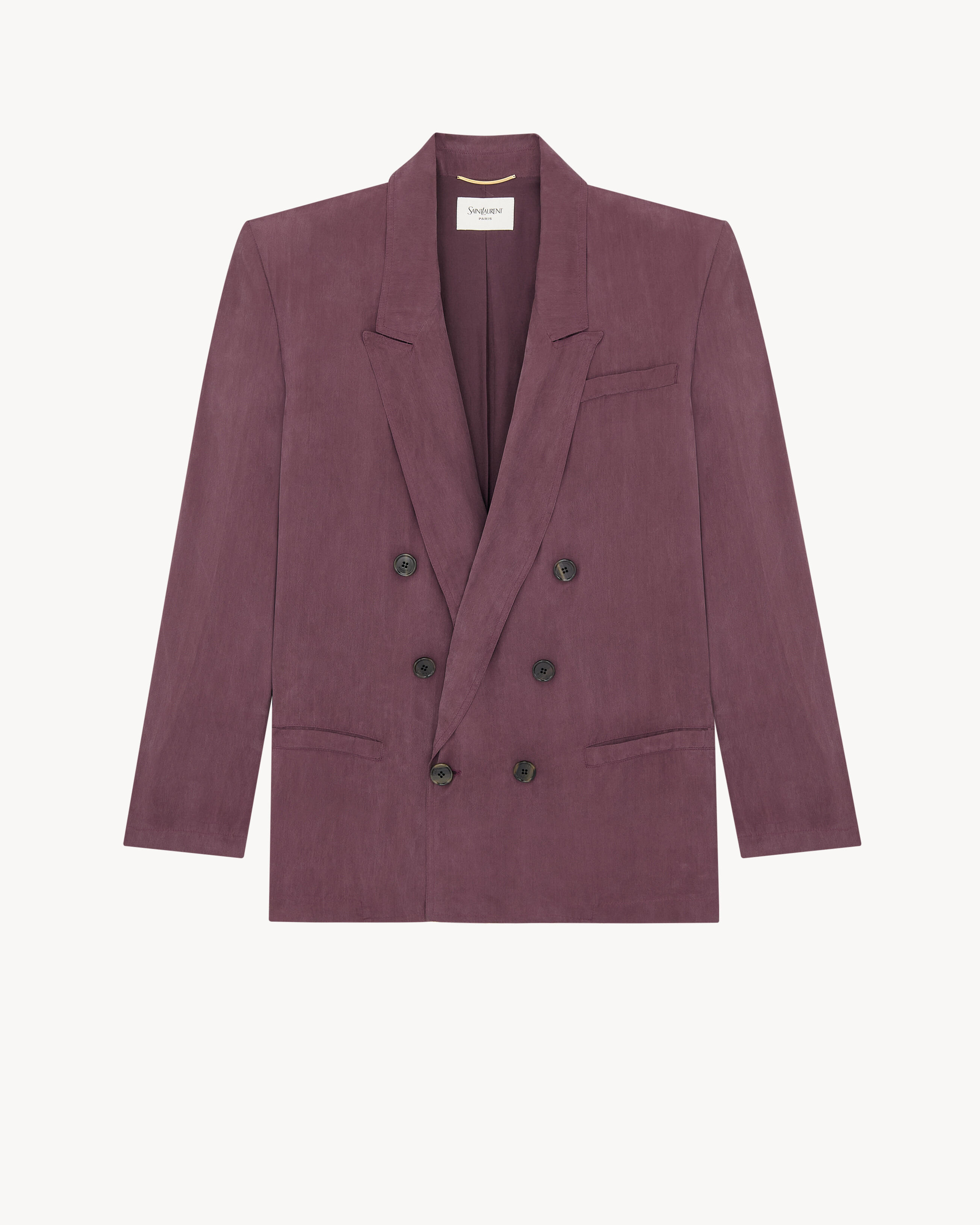 double-breasted jacket in silk habotai