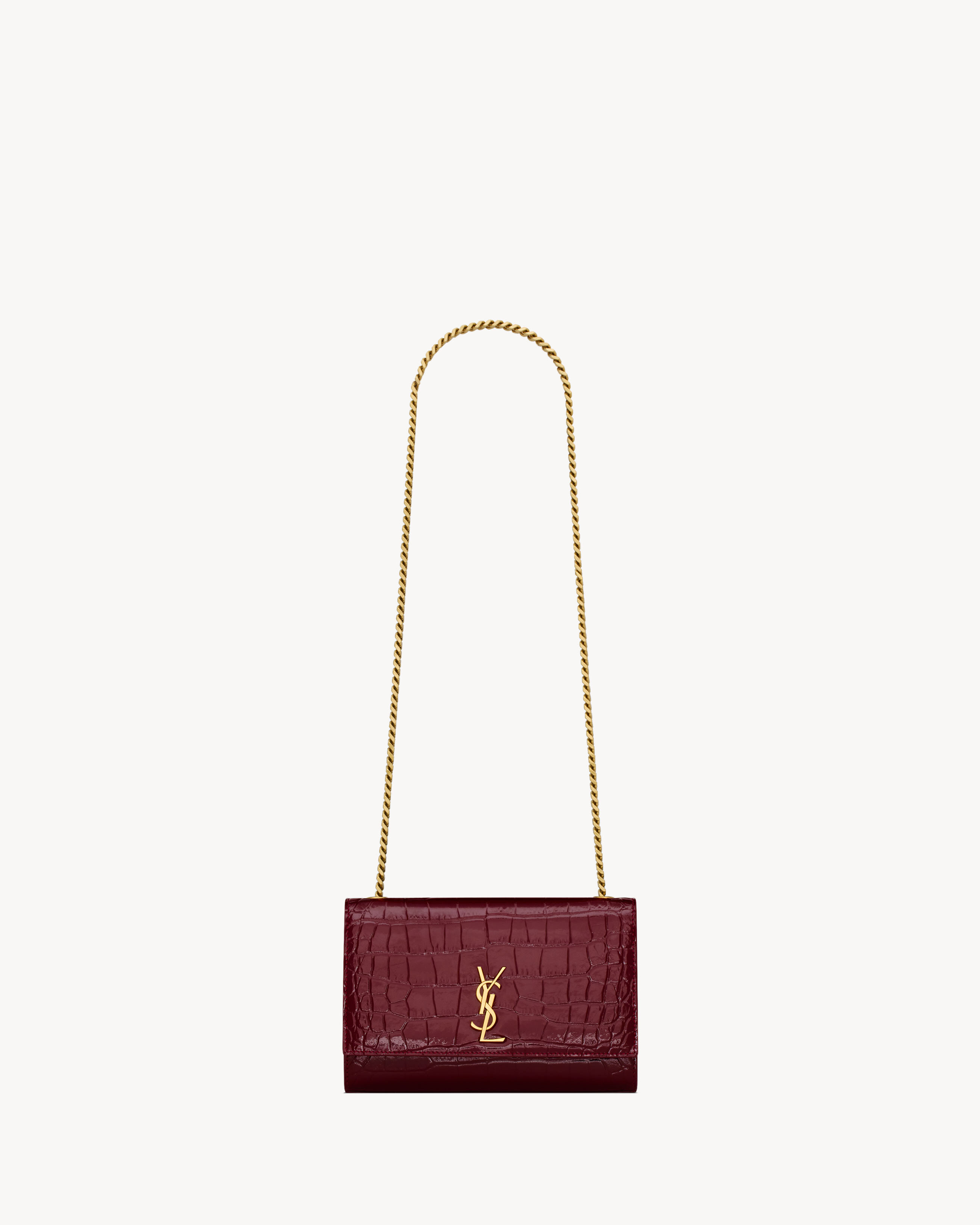 NEW KATE small in crocodile-embossed patent leather