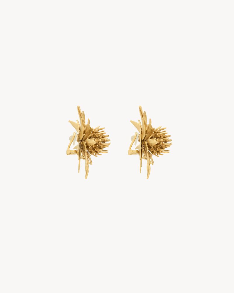 Pendientes en forma de cardo de metal