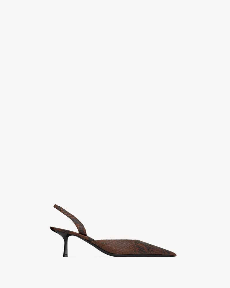 Zapatos de salón slingback de piel de pitón