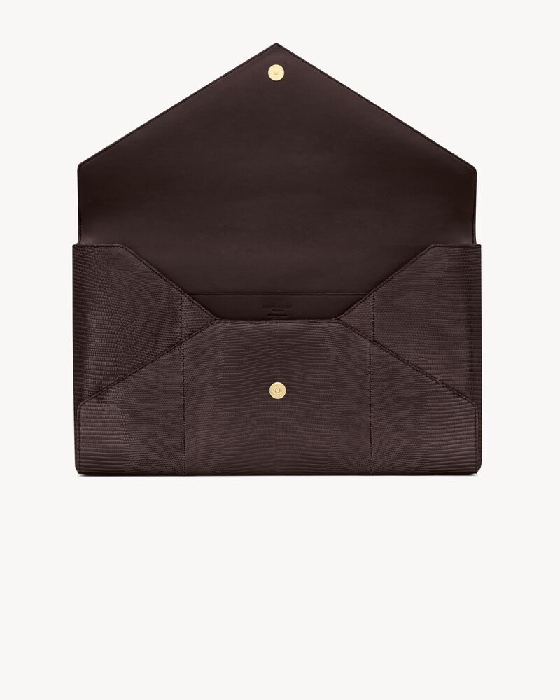 LETTER large pouch in lizard