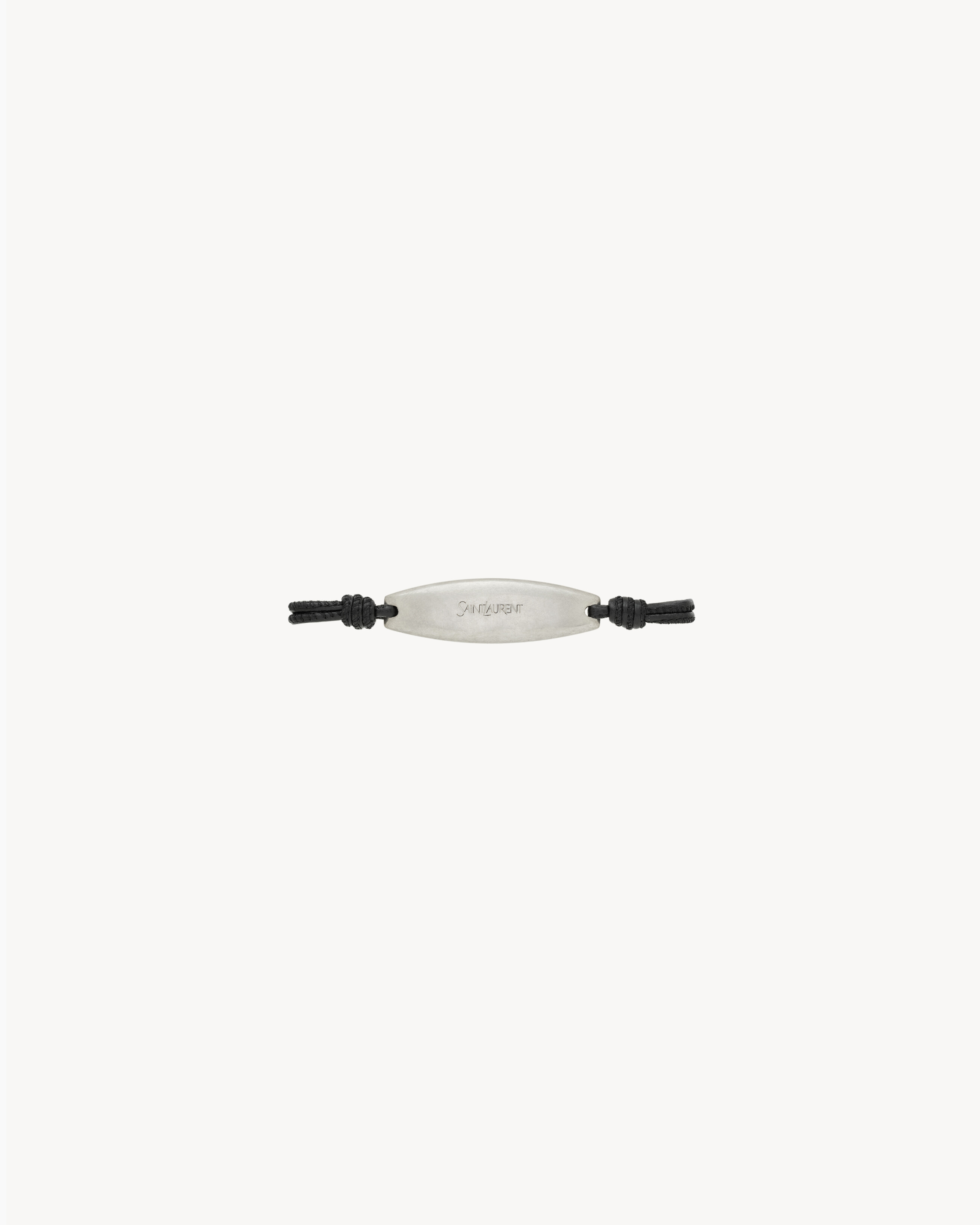 SAINT LAURENT cord bracelet in leather and metal