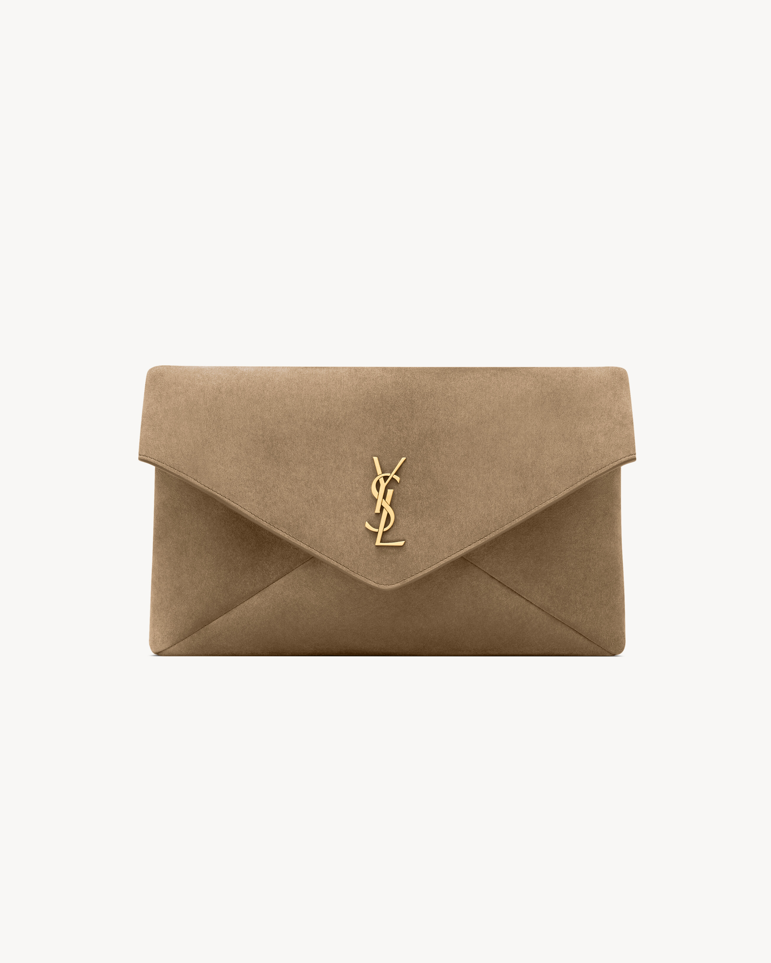 Bolsa pouch formato envelope grande CASSANDRE em camurça