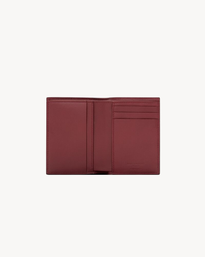 SAINT LAURENT PARIS credit card wallet in two-tone smooth leather