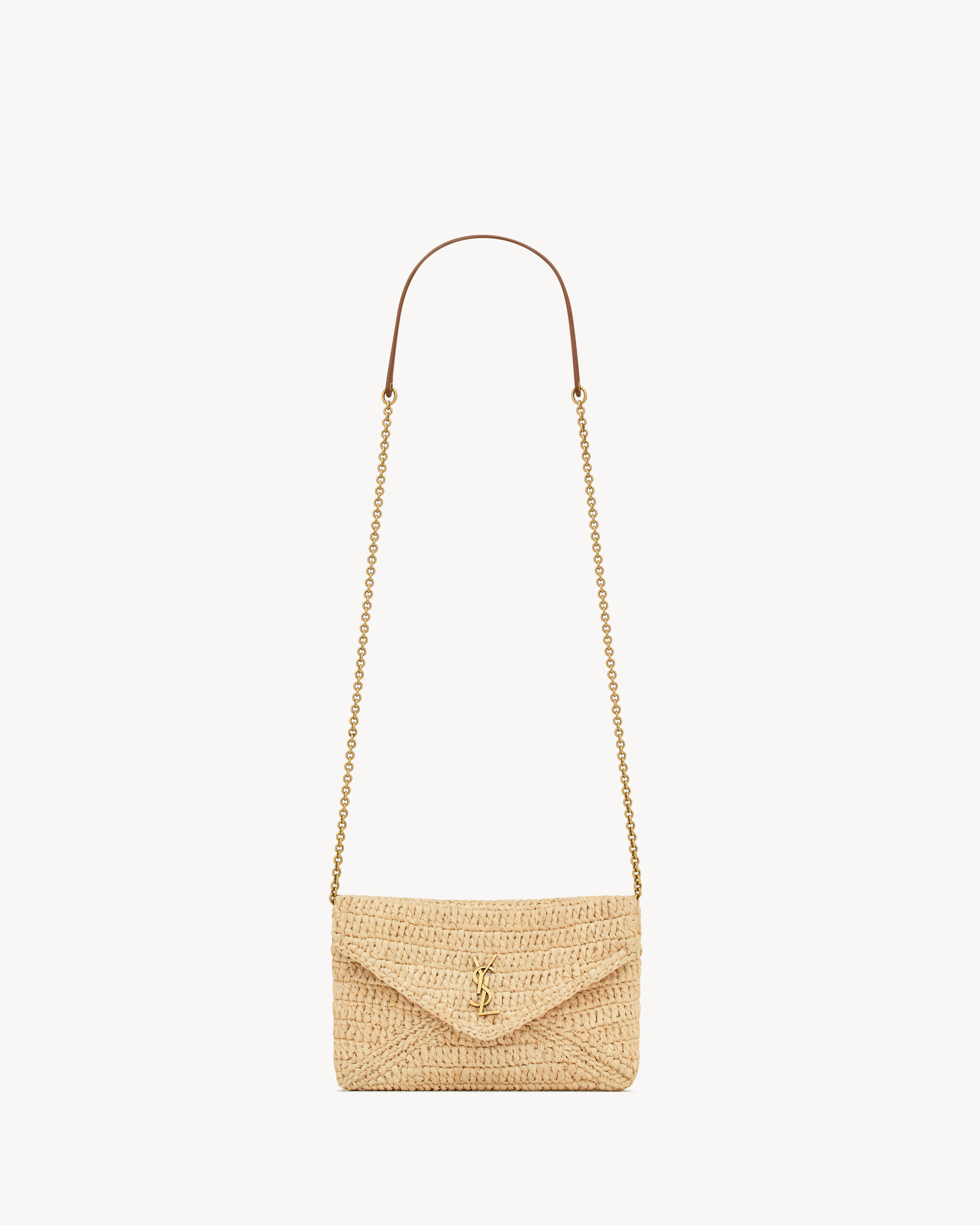 CASSANDRE small chain pouch in raffia