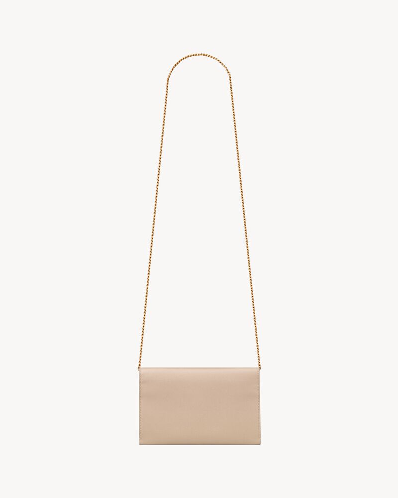 Cartera con cadena Uptown de piel efecto grain de poudre