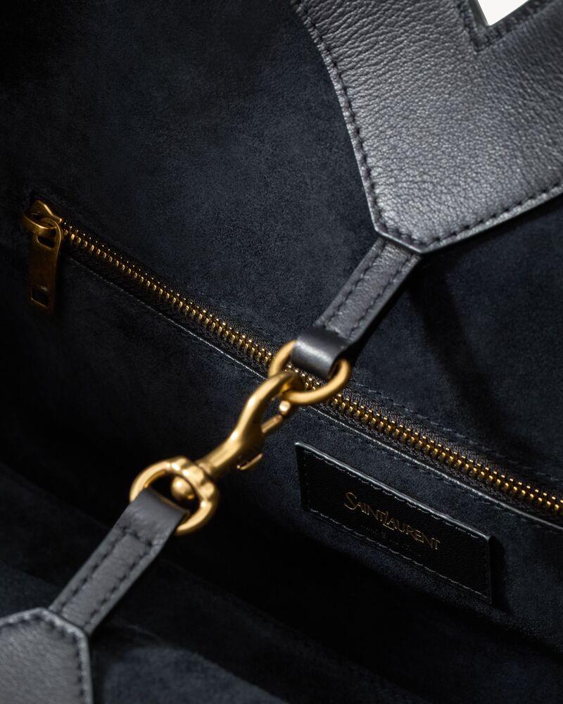 Y small tote in leather in Black | Saint Laurent | YSL EN-US